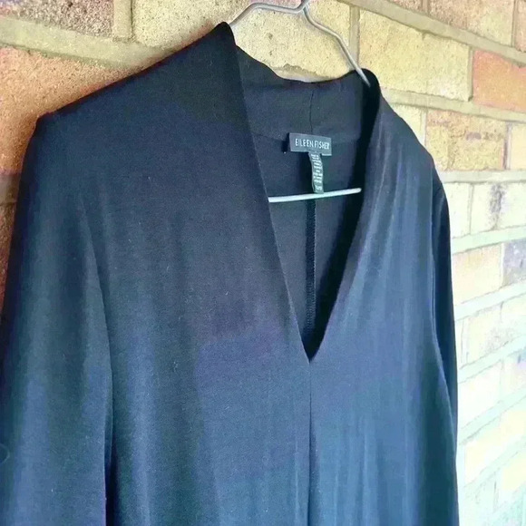 Eileen Fisher long sleeve v neck oversize stretchy swing style tunic top XS - Picture 5 of 9
